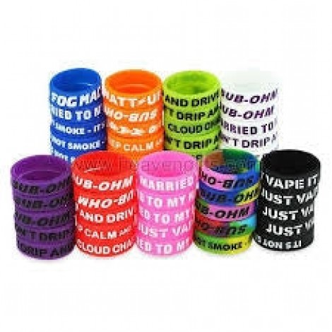 Decorative Silicone Ring with Concave Letters 5 pcs